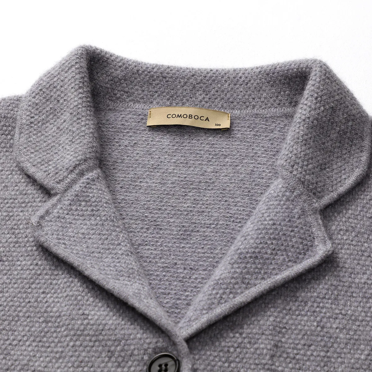 100% Cashmere Knitted Cardigan with Pockets and Striped Sleeve Detail