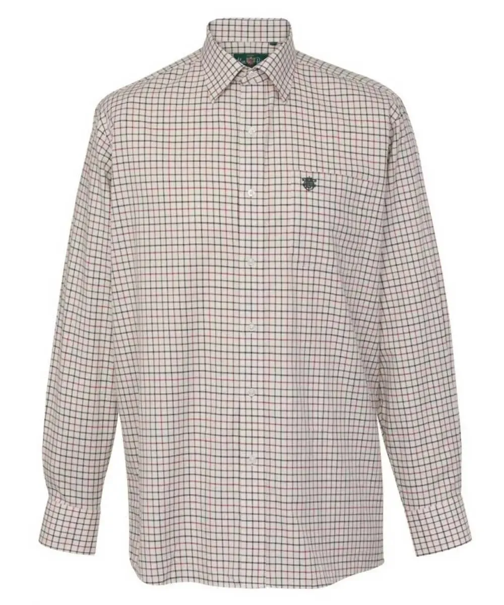 30% OFF - ALAN PAINE Ilkley Shooting Shirt - Kids Country Check - Country Red