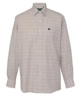 30% OFF - ALAN PAINE Ilkley Shooting Shirt - Kids Country Check - Country Red