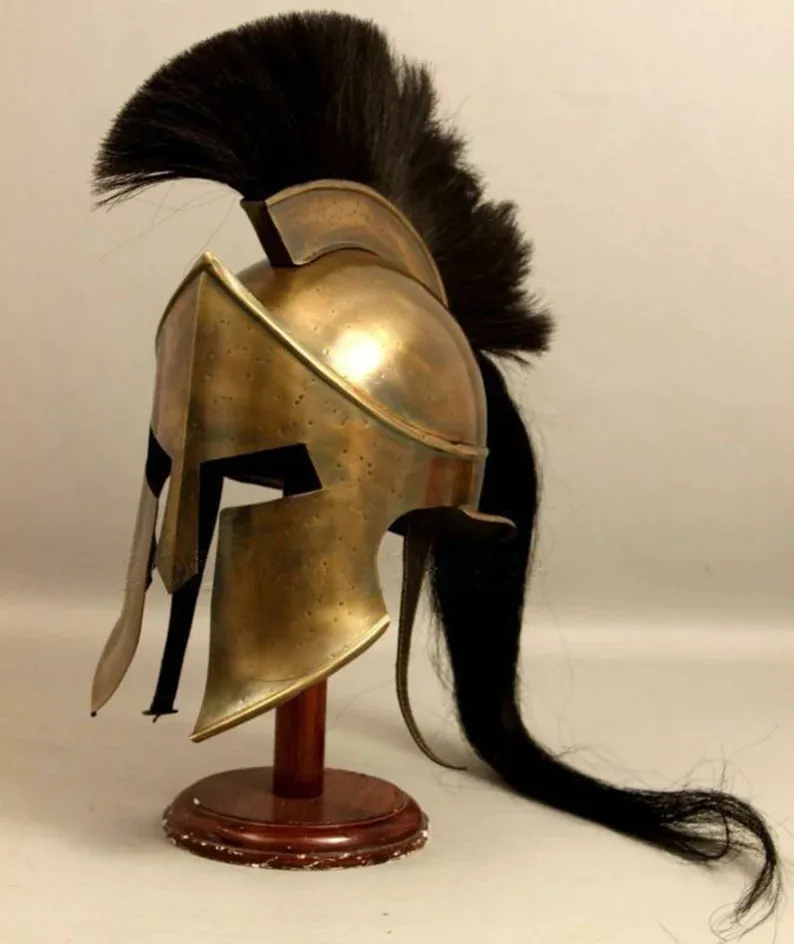 300 movie Great king Leonidas spartan Helmet, fully functional medieval Replica wearable helmet, solid steel with inner leather liner Helmet