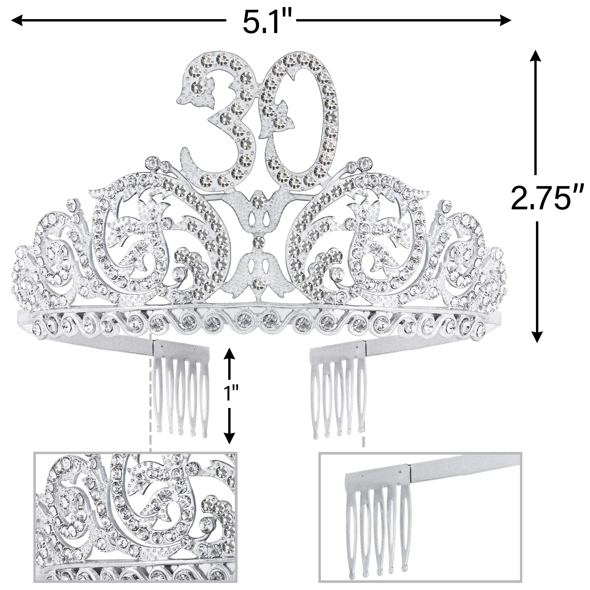 30th Birthday, 30th Birthday Decorations for Women, 30th Birthday Tiara, 30th Birthday