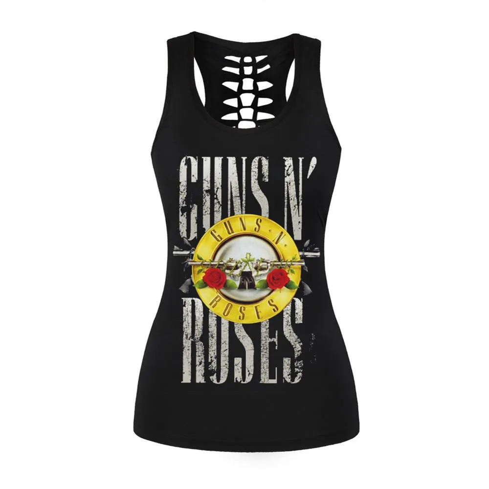 3D Printed Punk Skull Hollow Out Sleeveless Shirt