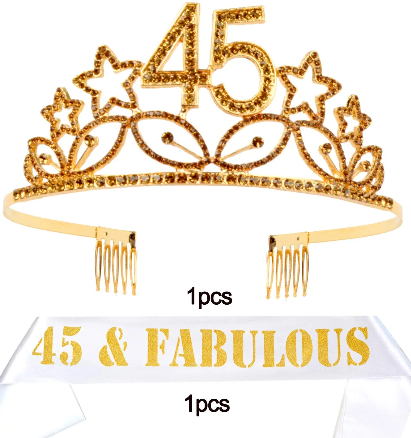 45th Birthday, 45th Birthday Gifts Women, 45th Birthday Tiara, 45th Birthday Sash, 45th