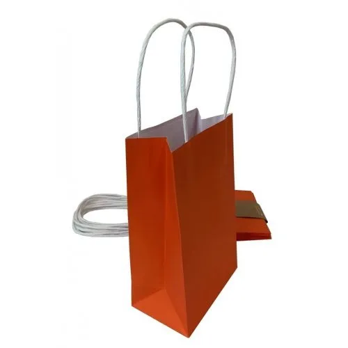 5pk Orange Paper Party Gift Bags