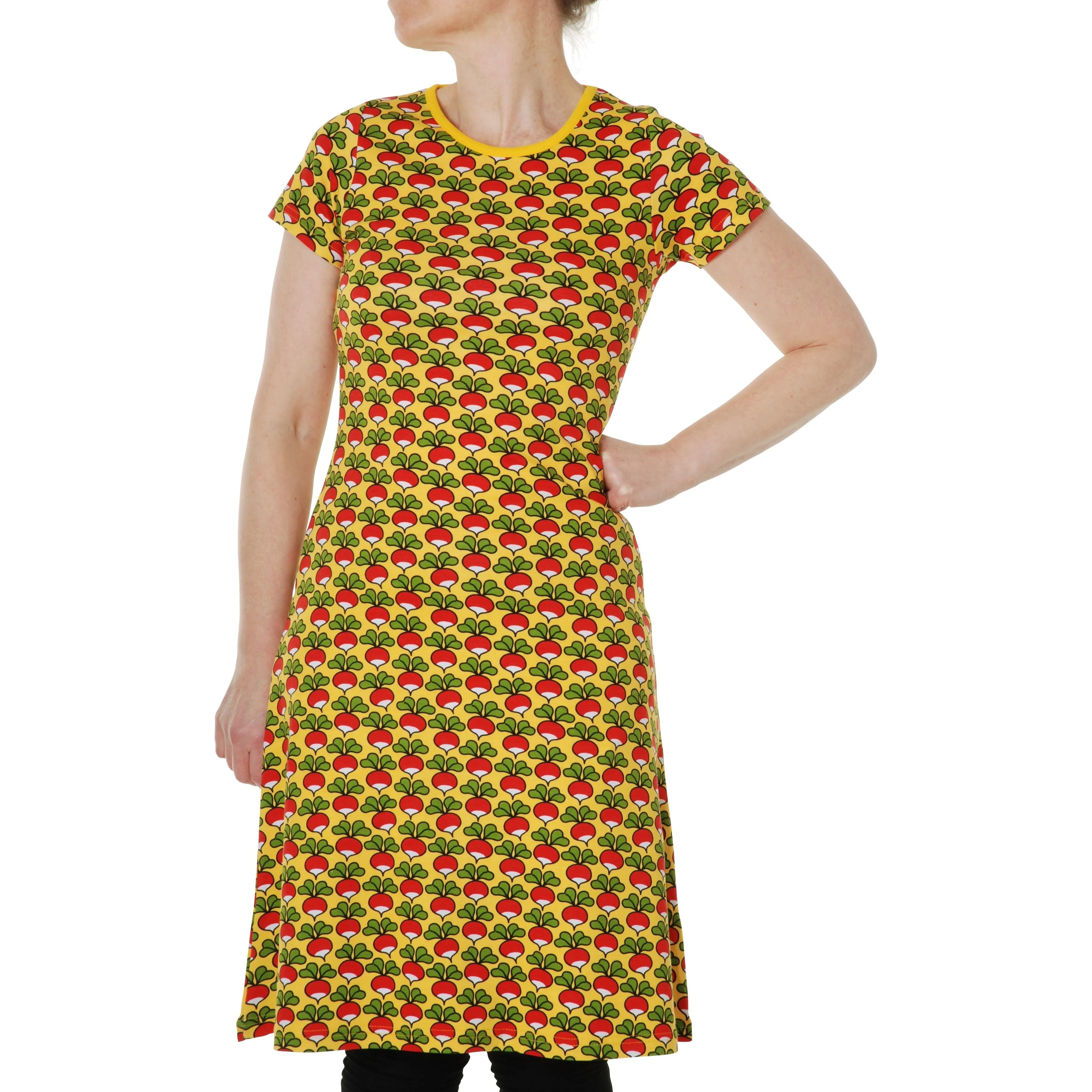 Adult's Radish - Lemon Short Sleeve A-Line Dress - 2 Left Size XS & S