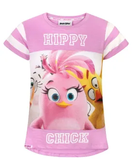 Angry Birds Girls Pink Short Sleeved T-Shirt