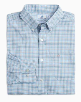 Aquamarine Intercoastal Seawater Plaid Performance Sportshirt