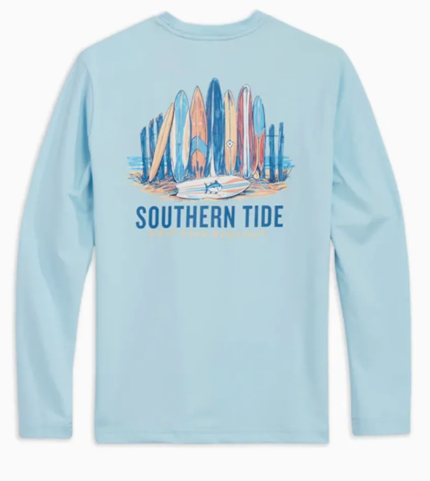 Aquamarine Surfboard Row Long Sleeve Performance Tee