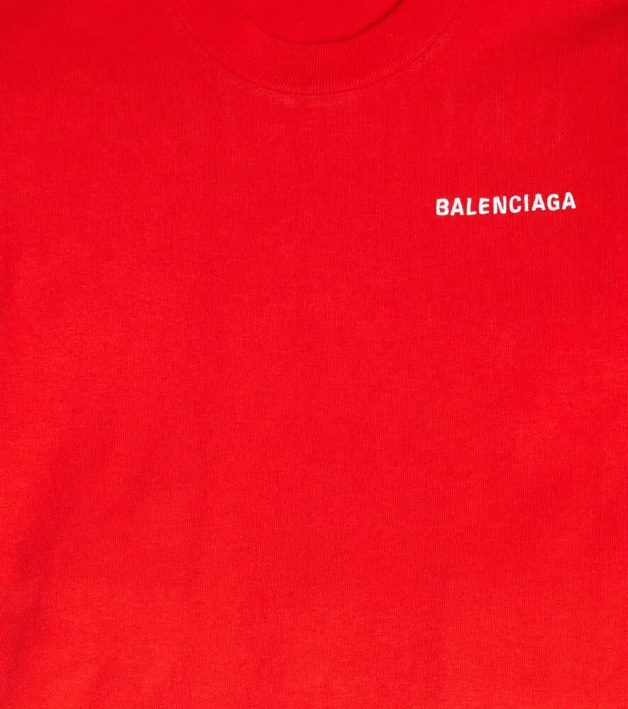 Balenciaga Kids Cotton Logo T-Shirt, Red