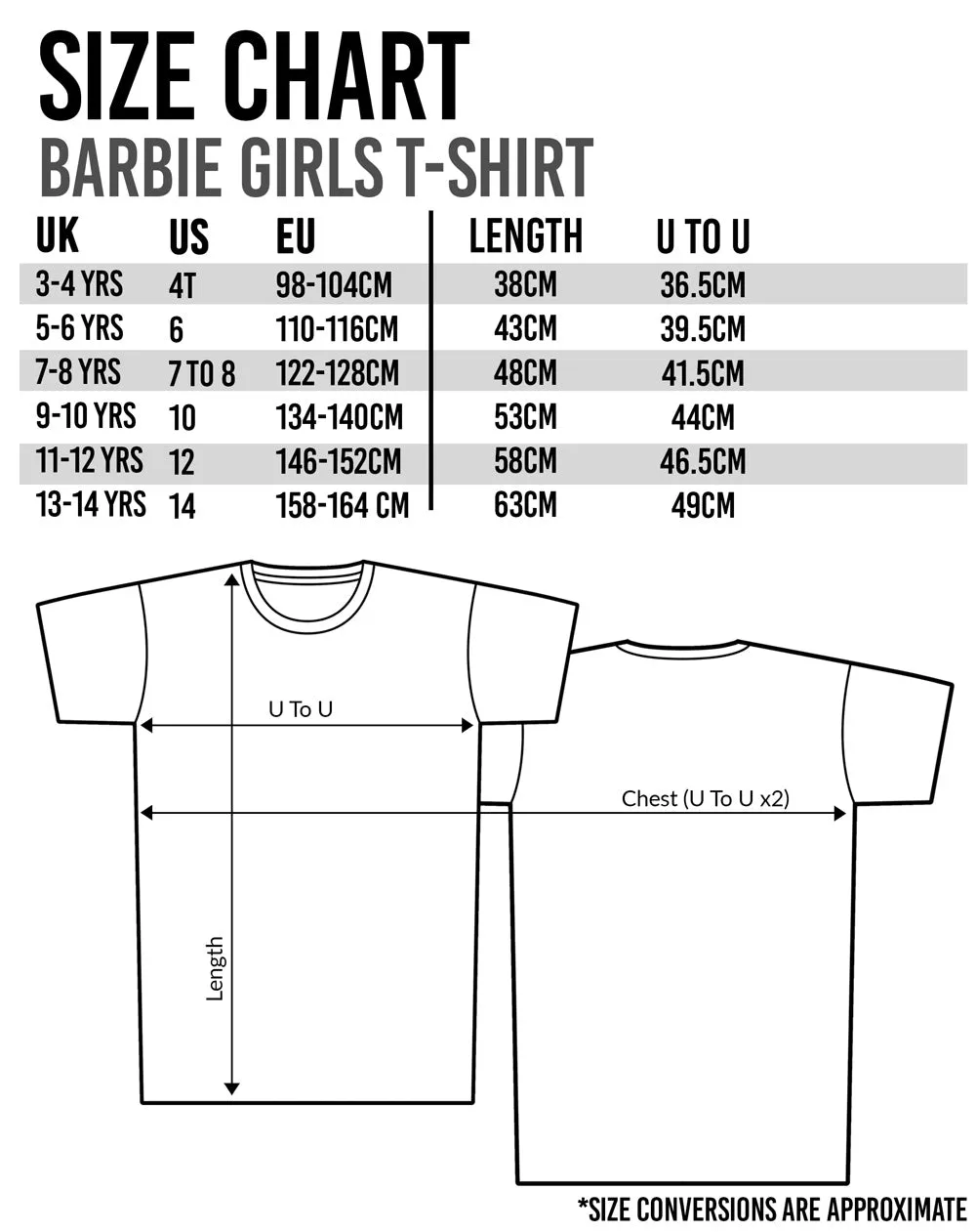 Barbie Logo Girls Multicoloured Multi-Pack of 2 Short-Sleeved T-Shirts