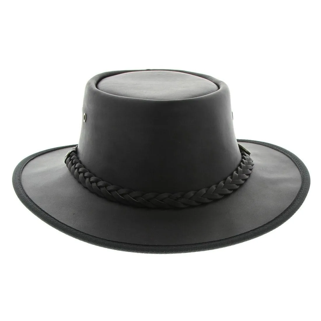 Barmah 1026BL Squashy Full Grain Leather Hat - Black