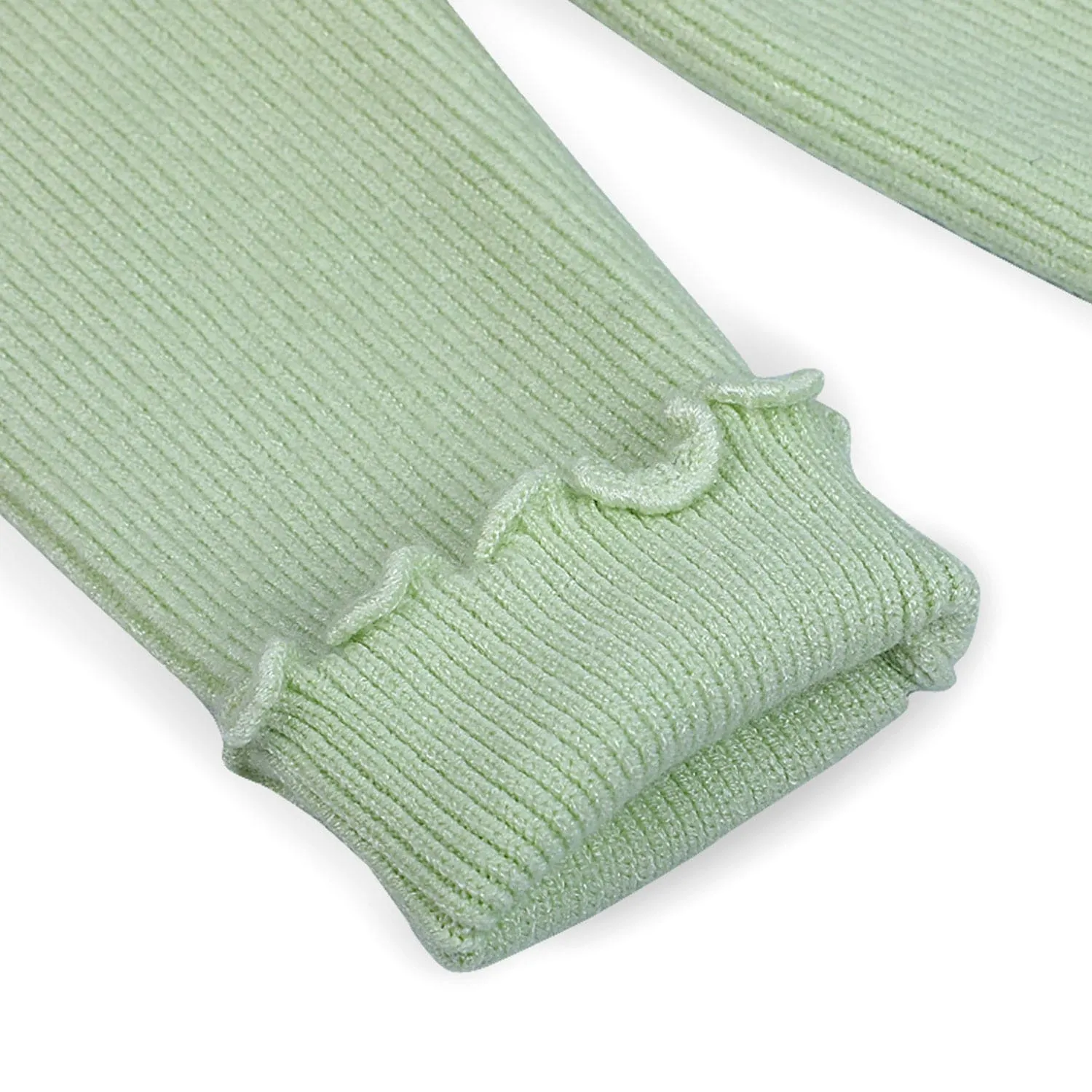 Basic Ribbed Premium Full Sleeves Knitted Kids Sweater - Green