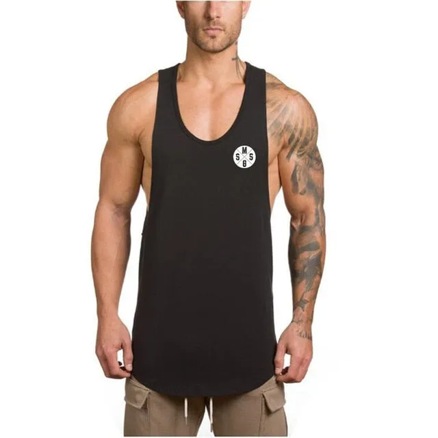 Brand gyms clothing Brand singlet canotte bodybuilding stringer tank top men fitness shirt muscle guys sleeveless vest Tanktop