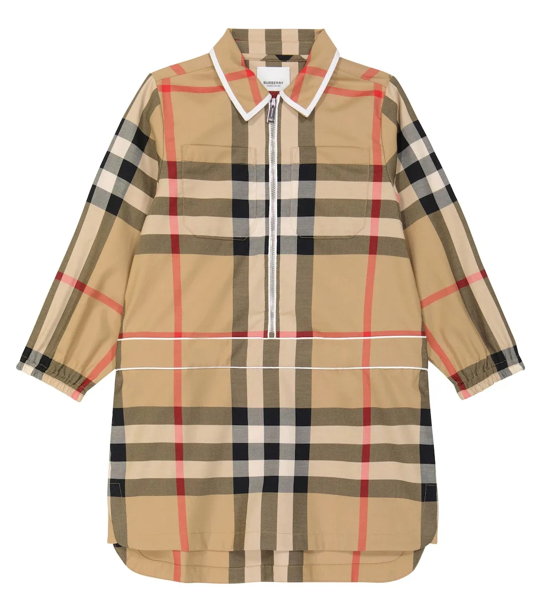 Burberry Kids vintage check shirt dress, beige