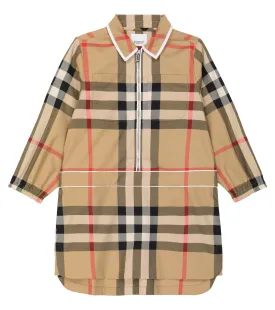 Burberry Kids vintage check shirt dress, beige