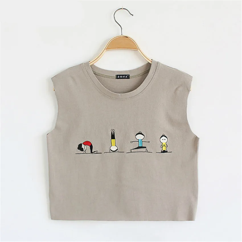 Cartoon Print Harajuku Style Sleeveless