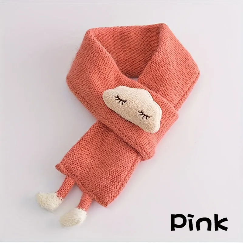 Children's Scarf, Girls Warm Knitted Scarf, Cute Cloud Neck Scarf For Autumn And Winter Kids Scarf Soft Warm Knit Neck Warmer Winter Classic Scarf For Boys Girls