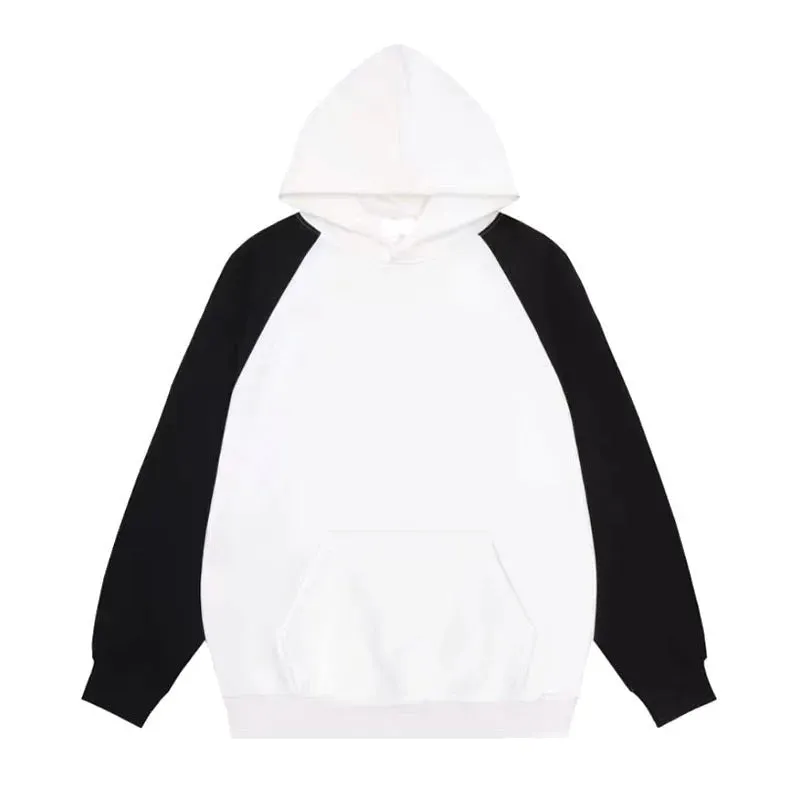 Contrast Color Hooded Simple Casual Women Hoodies Winter Street Chicly Pocket Basic 5-colors Fashion Top Female Hoodies