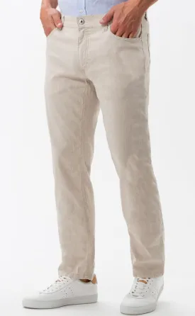 COOPER FANCY LINO TROUSER - SAND