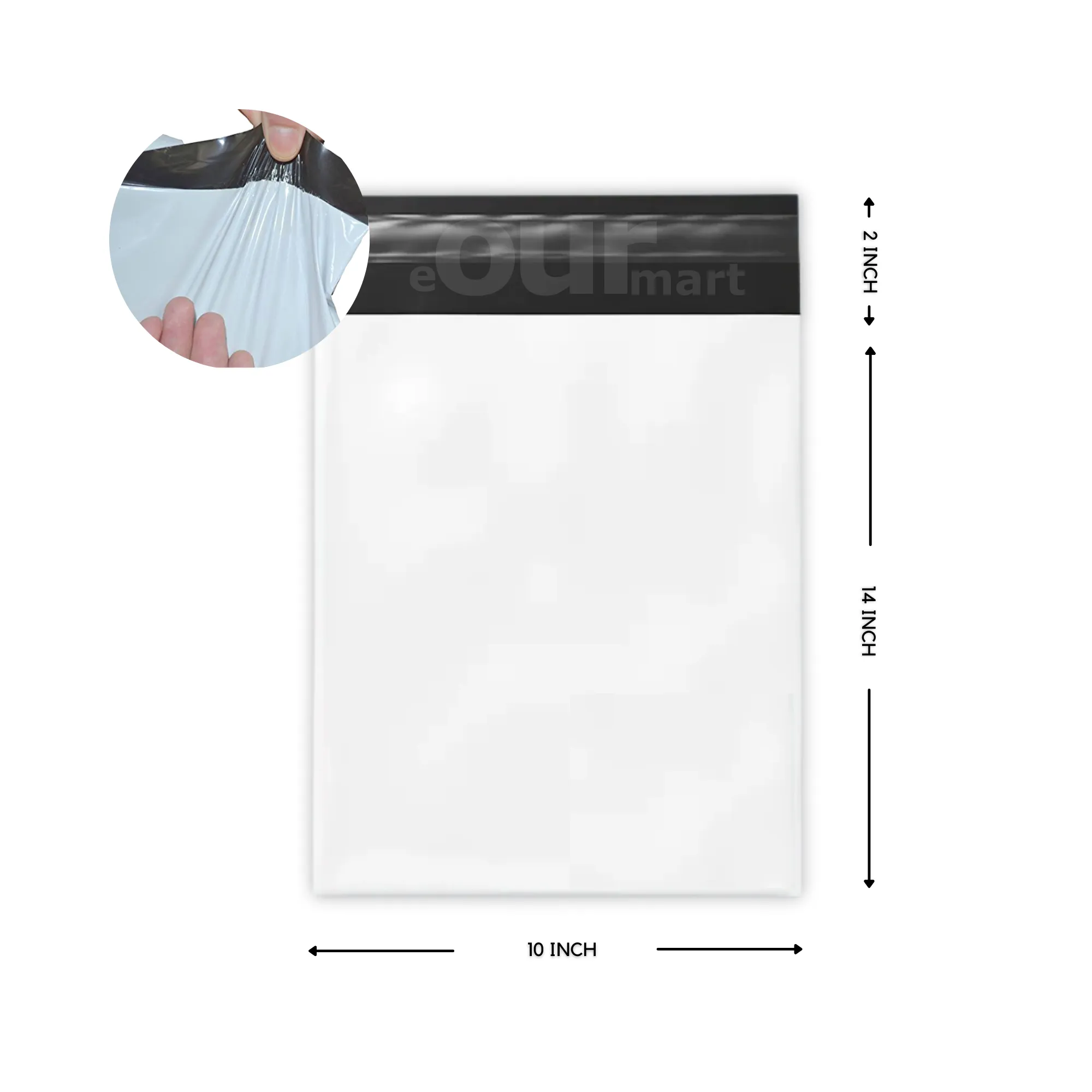 Courier Bags/Envelopes/Pouches/Cover 10X14 inches  2inch Flap  Pack of 50 Tamper Proof Plastic Polybags for Shipping/Packing (With POD)