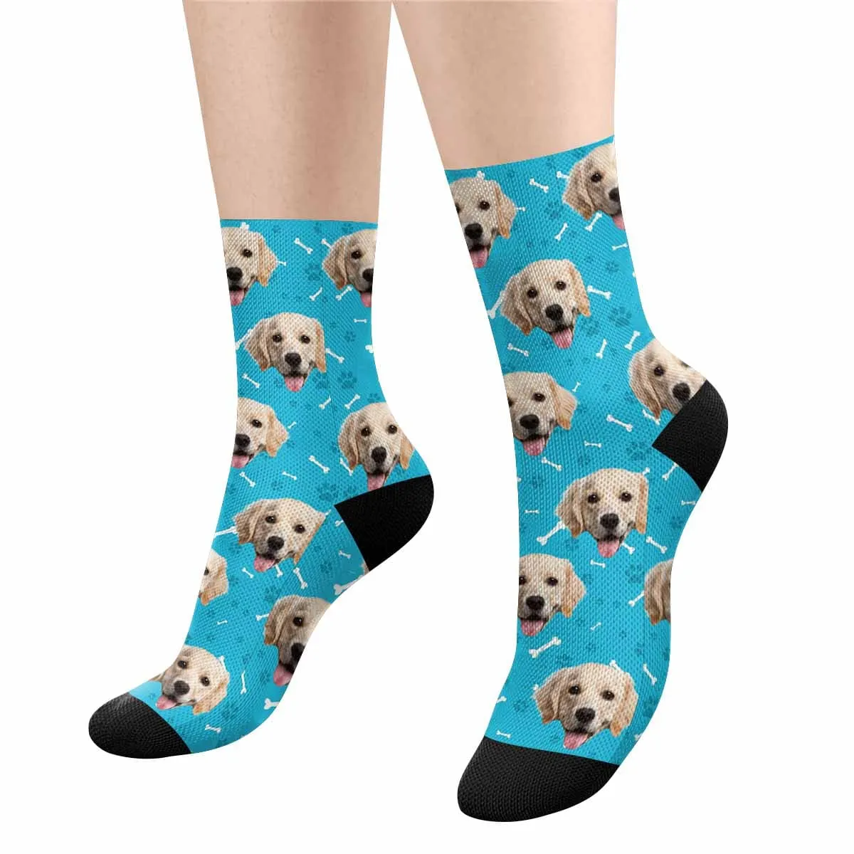 Custom Pet Face Bone Paw Socks