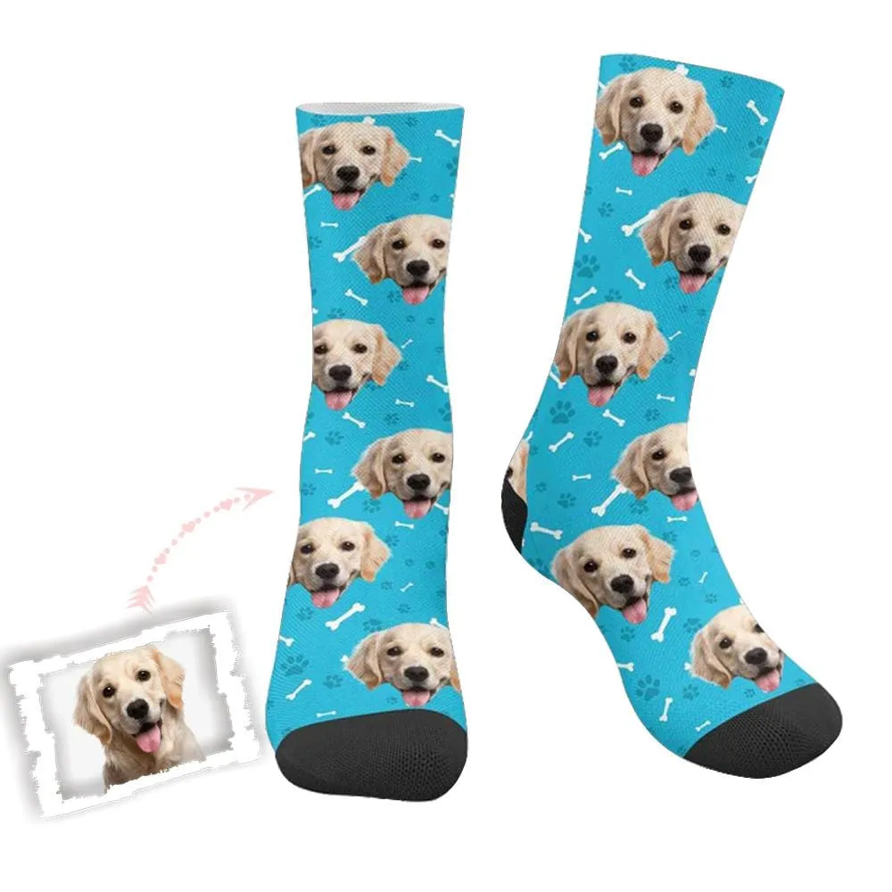 Custom Pet Face Bone Paw Socks