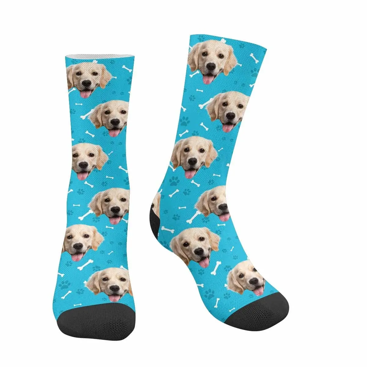 Custom Pet Face Bone Paw Socks