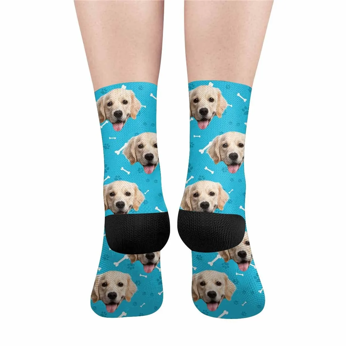 Custom Pet Face Bone Paw Socks