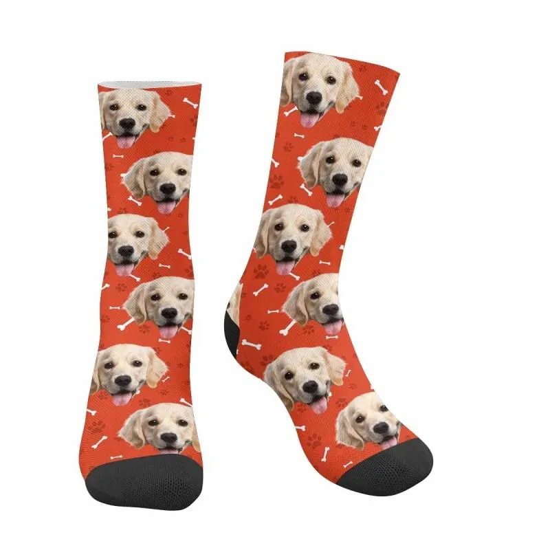 Custom Pet Face Bone Paw Socks