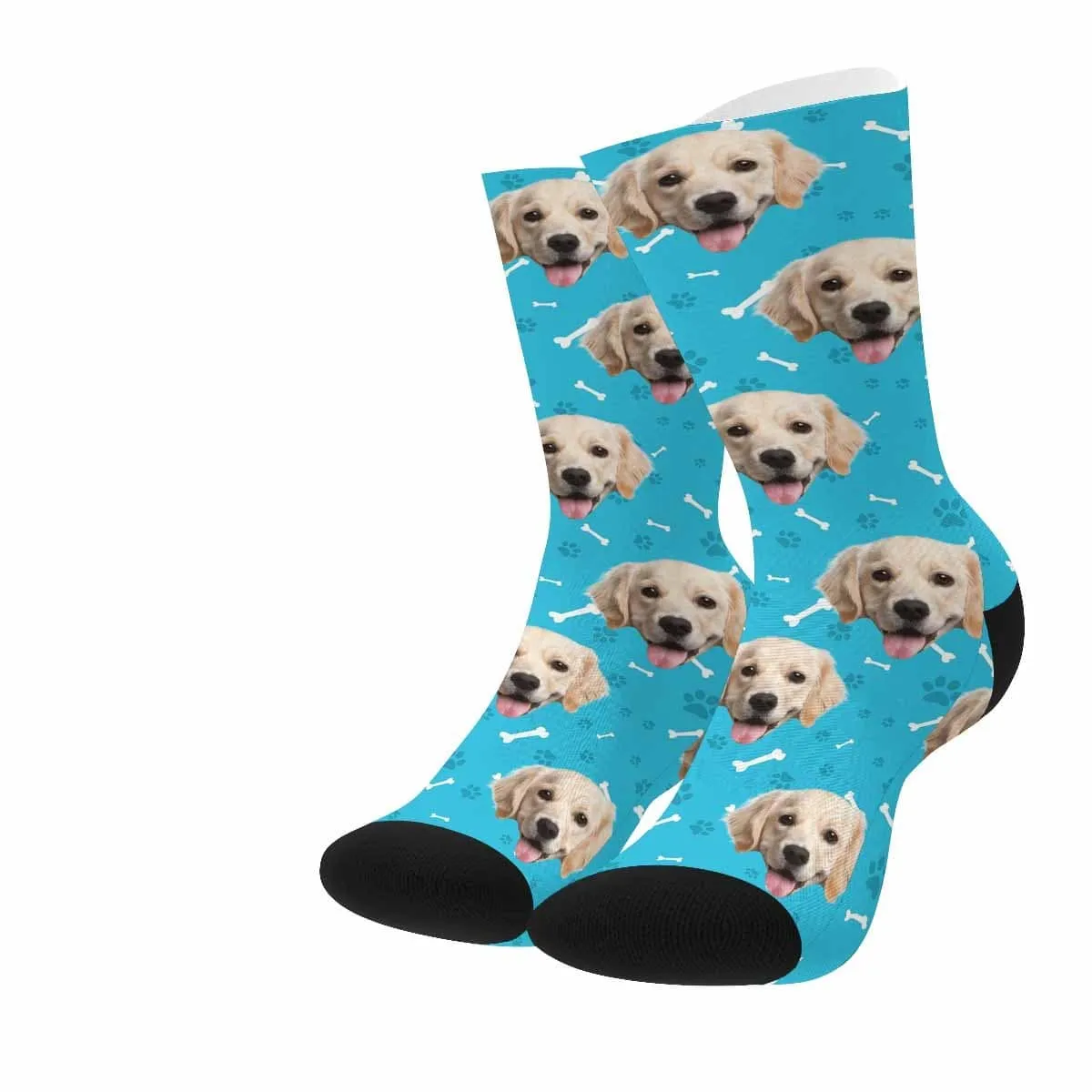 Custom Pet Face Bone Paw Socks