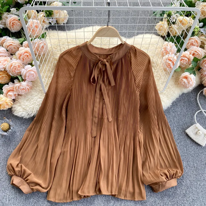 Cute chiffon long sleeve tops    S226