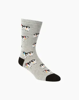 Daisy Cow Men's Bamboo Crew Socks