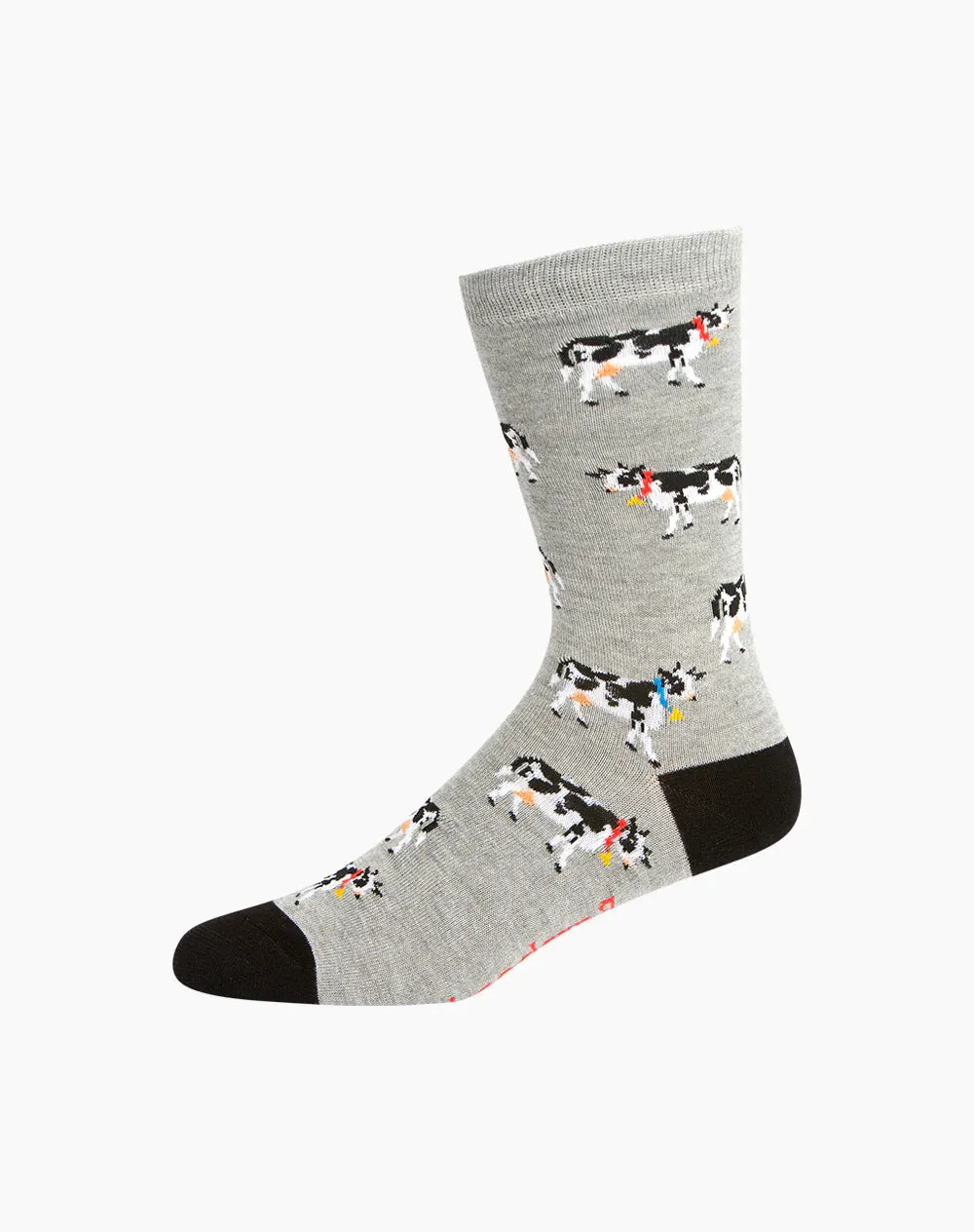 Daisy Cow Men's Bamboo Crew Socks