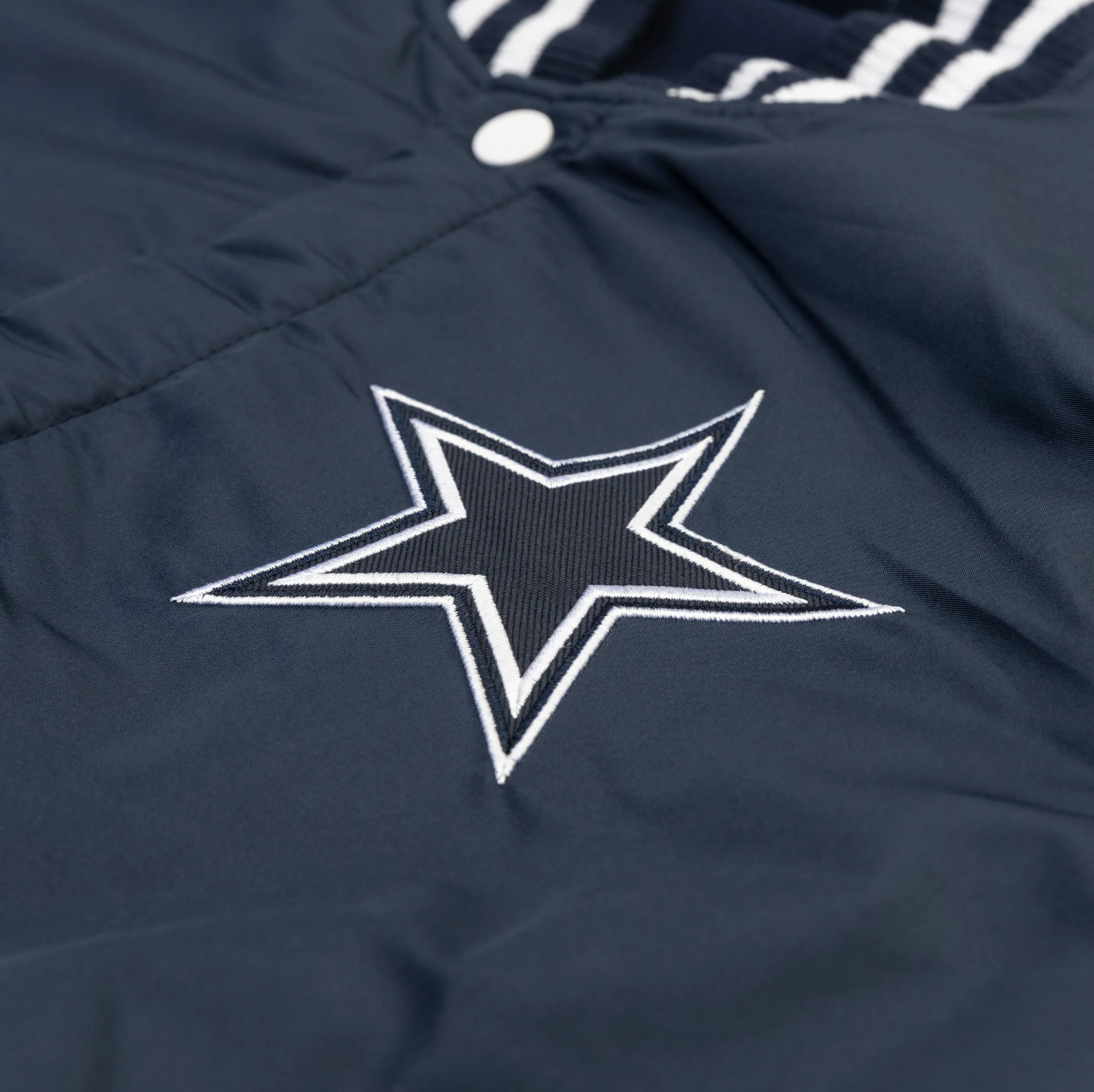 Dallas Cowboys Reversible Letterman Mens Jacket (Blue/White)