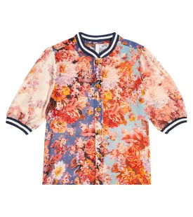 Devi blouse in cotton with floral print Zimmermann Kids, multicolored