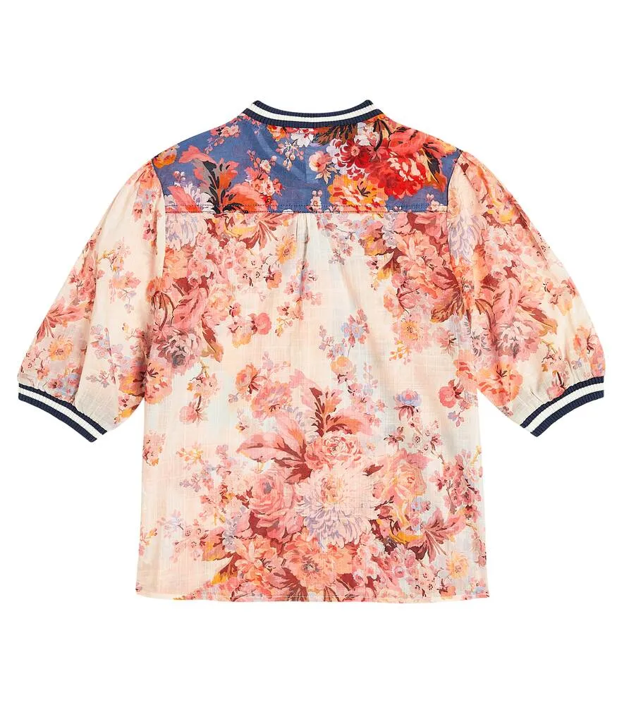 Devi blouse in cotton with floral print Zimmermann Kids, multicolored