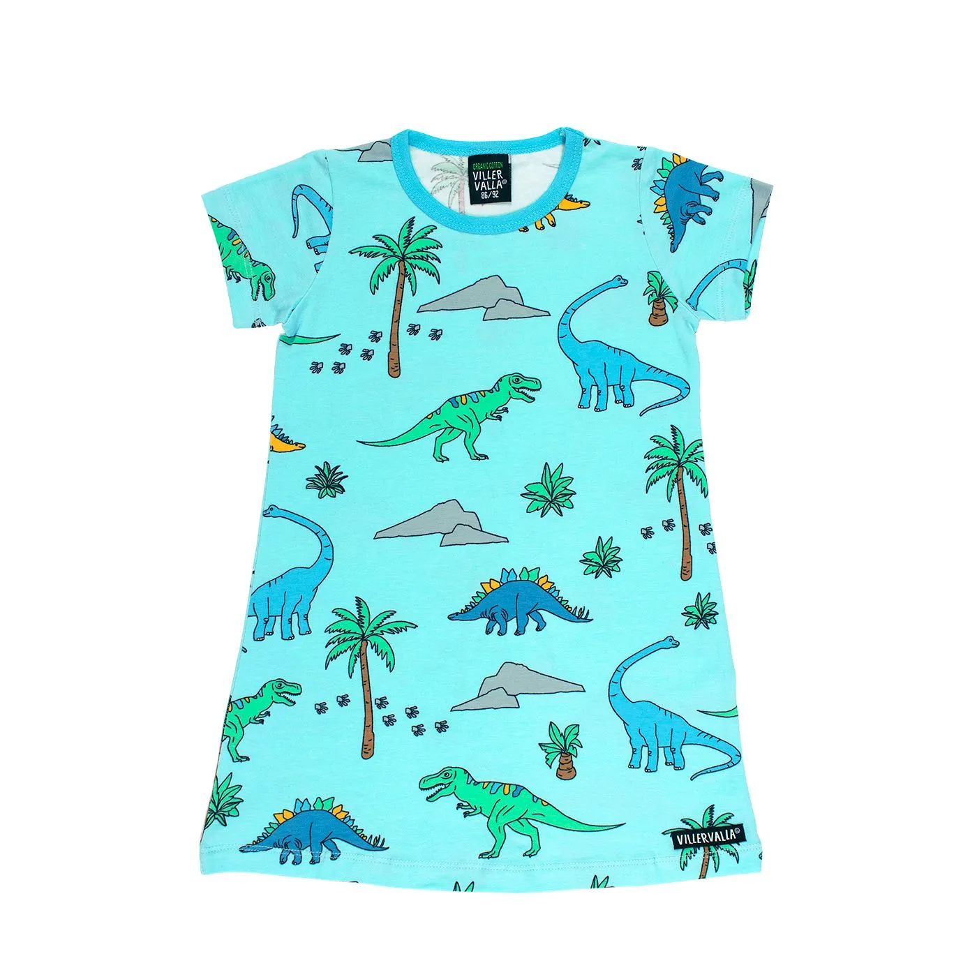 Dino Short Sleeve Dress - Light Aruba