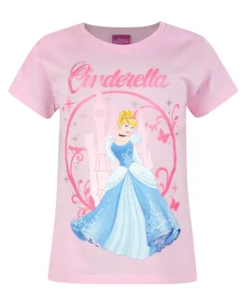 Disney Cinderella Girls Pink Short Sleeved T-Shirt