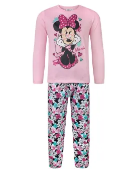 Disney Girls Pink Short Sleeve Long Leg Pyjama Set