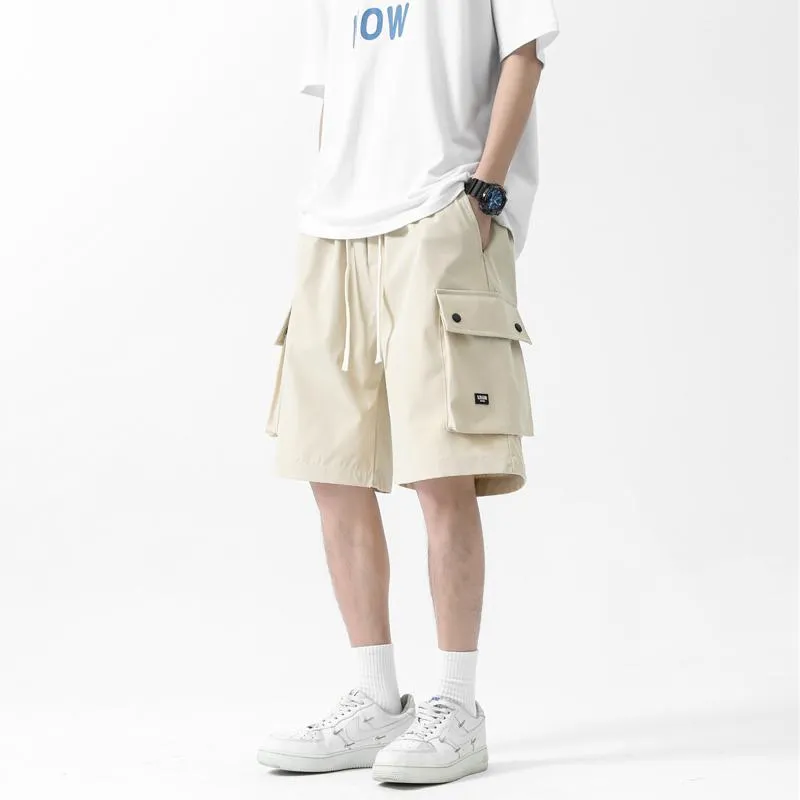 Drawstring Waist Workwear Mid-length Soft Cargo Shorts