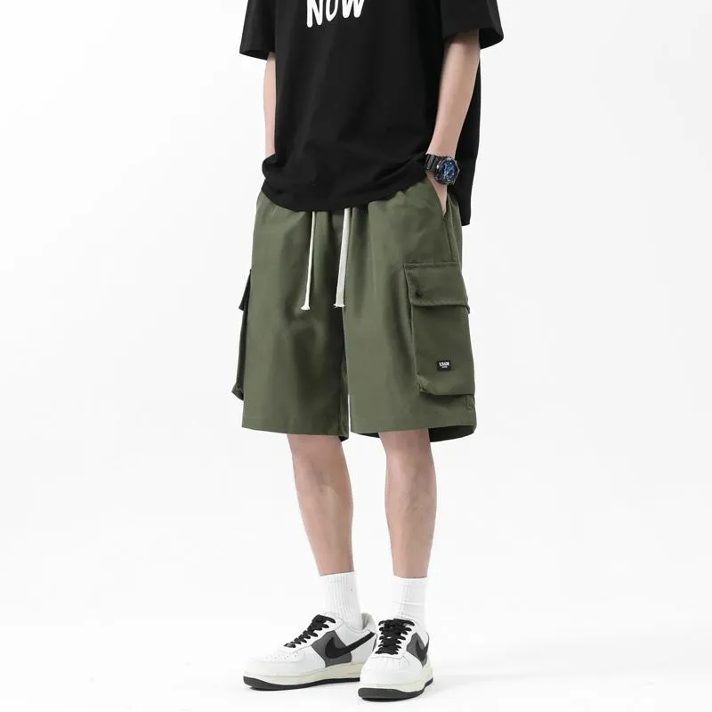 Drawstring Waist Workwear Mid-length Soft Cargo Shorts