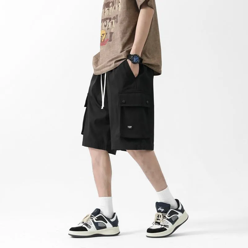 Drawstring Waist Workwear Mid-length Soft Cargo Shorts