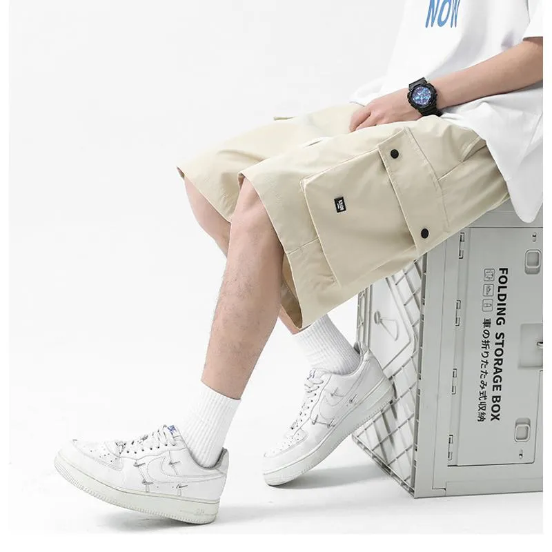 Drawstring Waist Workwear Mid-length Soft Cargo Shorts