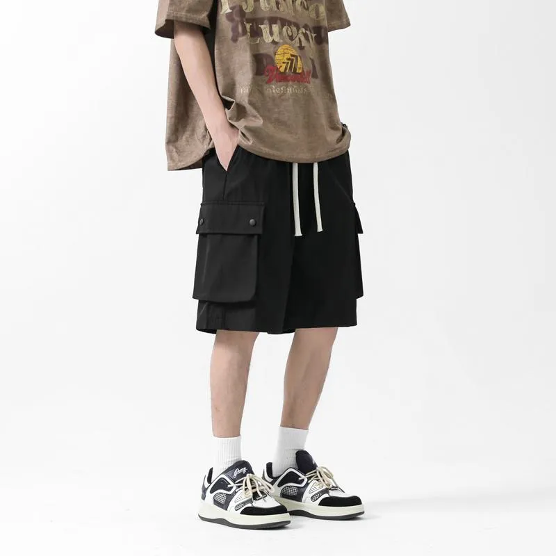 Drawstring Waist Workwear Mid-length Soft Cargo Shorts