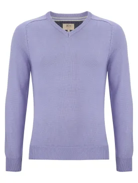 DRIFTER Lilac Long Sleeve V-Neck Sweater