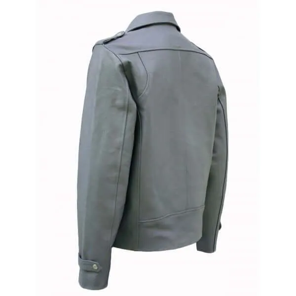 Fashion Grey Leather Jacket for Men