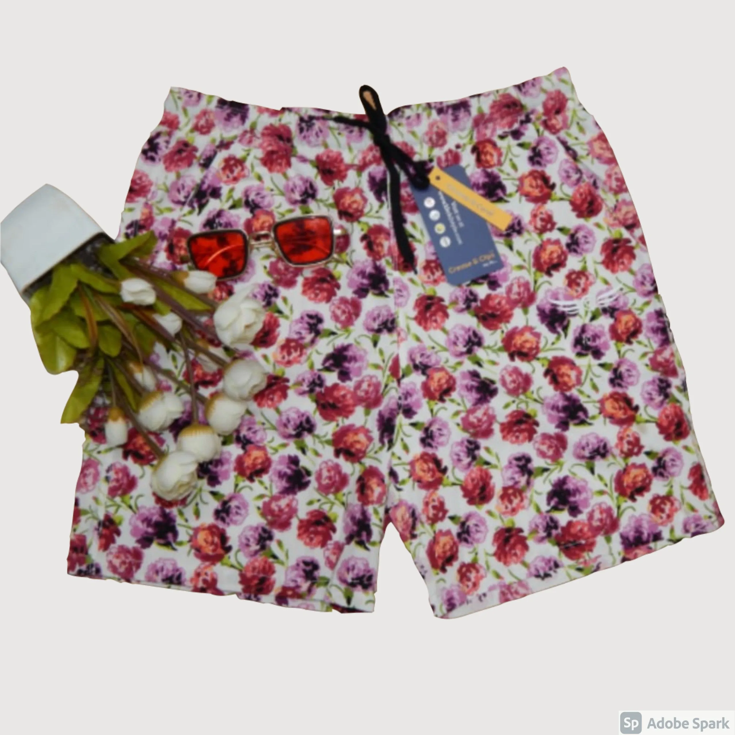 Floral Print Men Shorts (Pink) (Pack of 1)