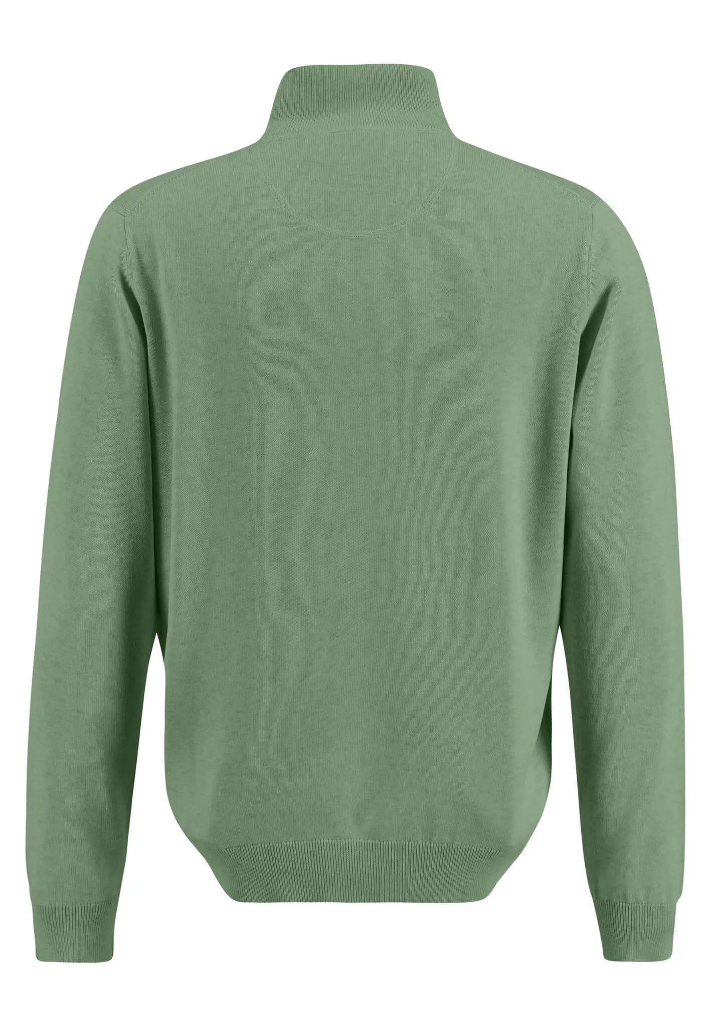 FYNCH HATTON Troyer Zip Sweater in Spring Green