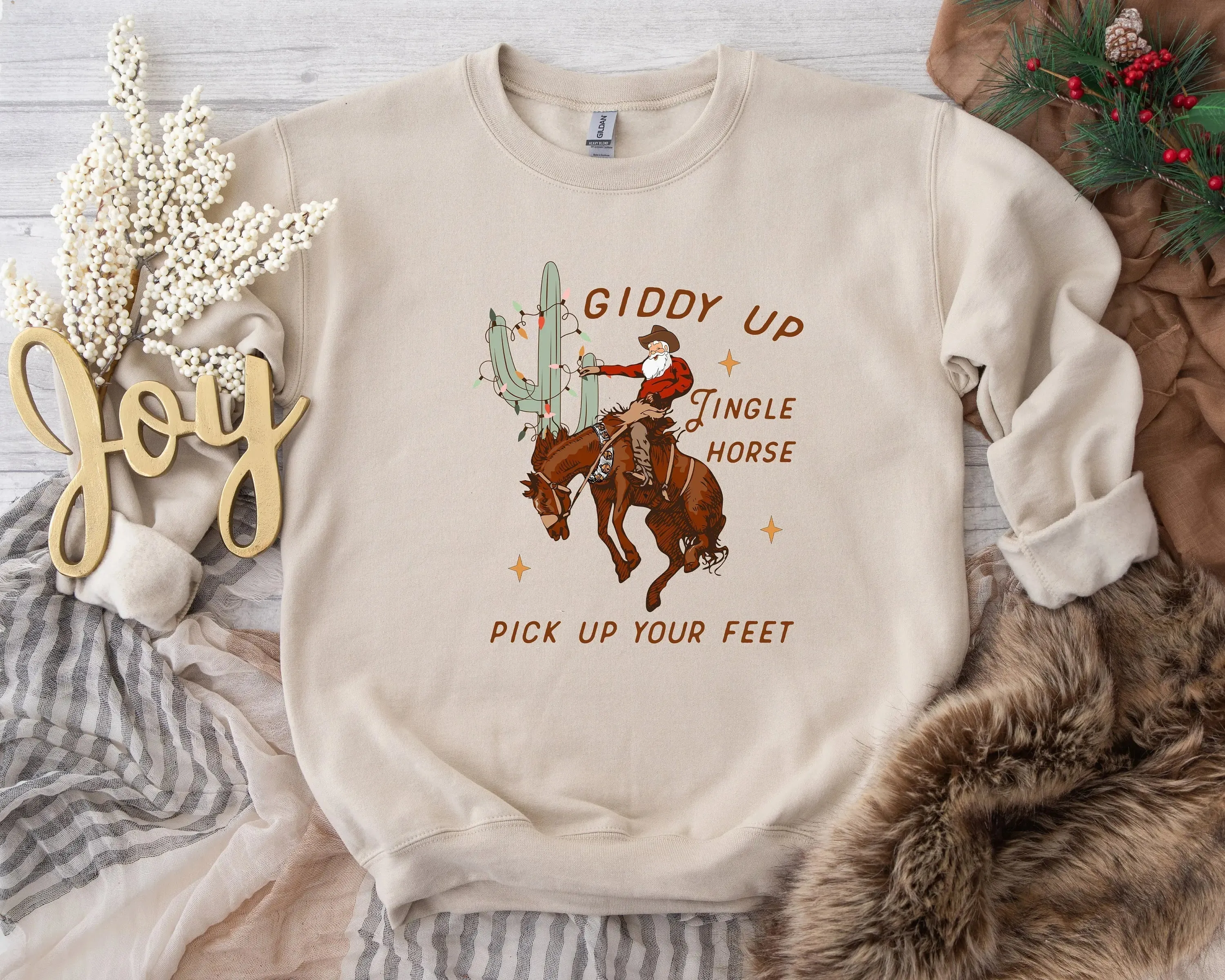 Giddy Up Jingle Horse Christmas Hoodie