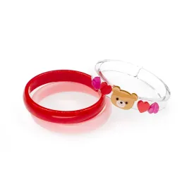 Girls Bangles |  Bear with Hearts Pearlized | Lilies and Roses NY